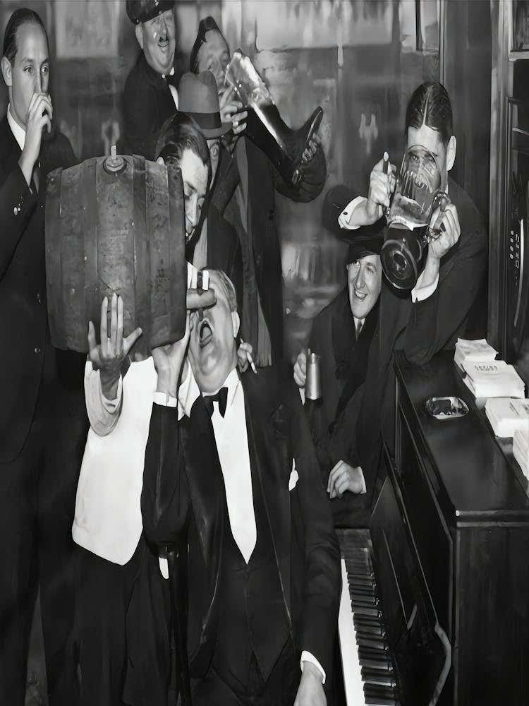 Celebrating End Of Prohibition Wall Art, 1930s Photo Speakeasy, Black And White Print, Vintage Wall Art, Man Cave Poster, Retro Wall Decor