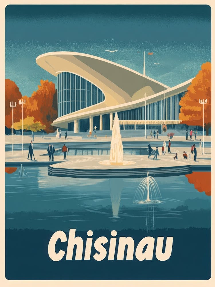 Aihrgdesign A Retro Travel Poster For Chisinau
