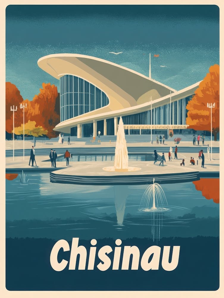 Aihrgdesign A Retro Travel Poster For Chisinau
