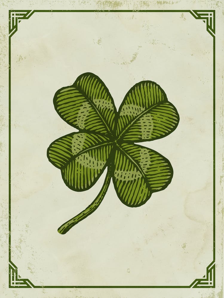 Vintage Four Leaf Lucky Clover