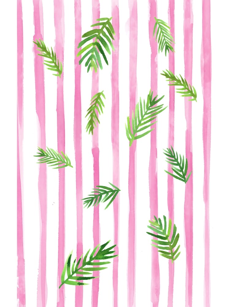 Pink Stripes And Palms