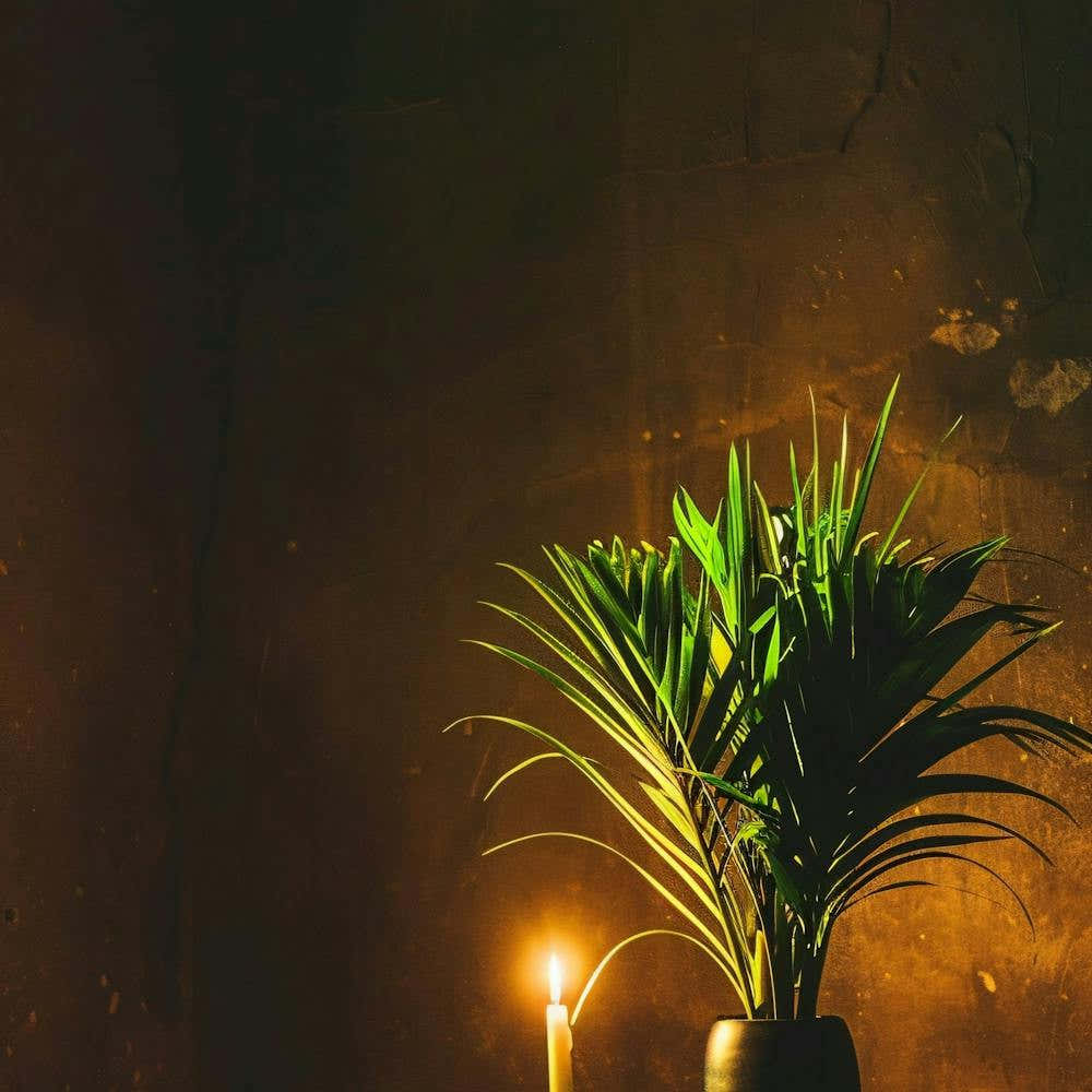 Candle And Plant