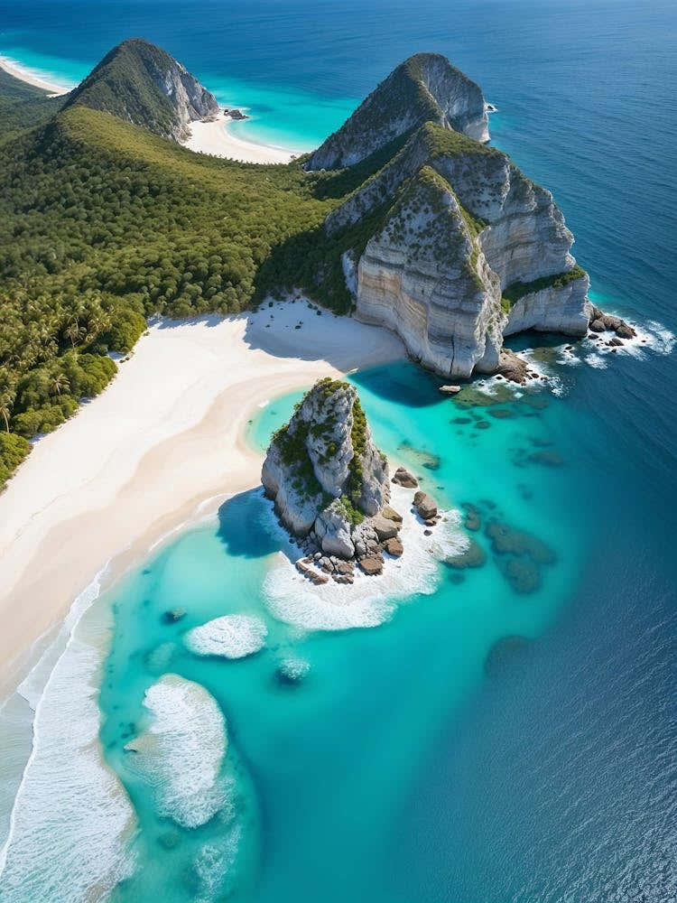 White Sandy Beach - Coastline - Sea Wave 3