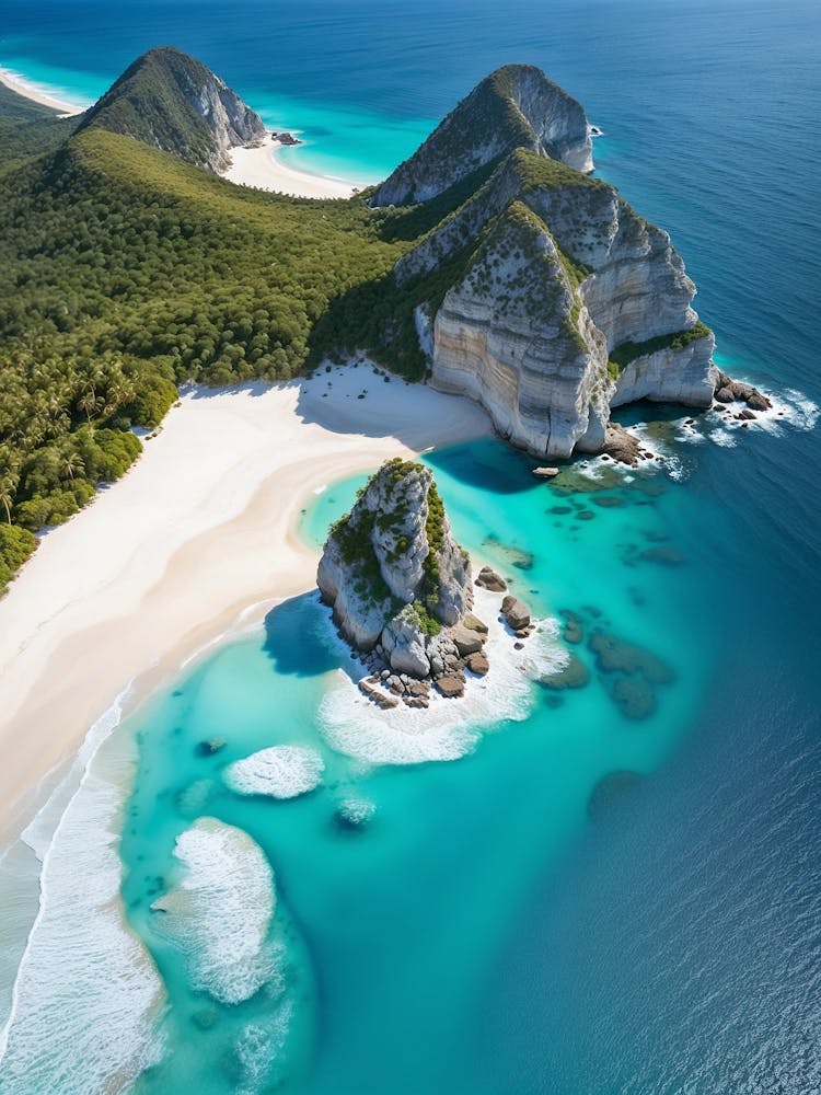 White Sandy Beach - Coastline - Sea Wave 3