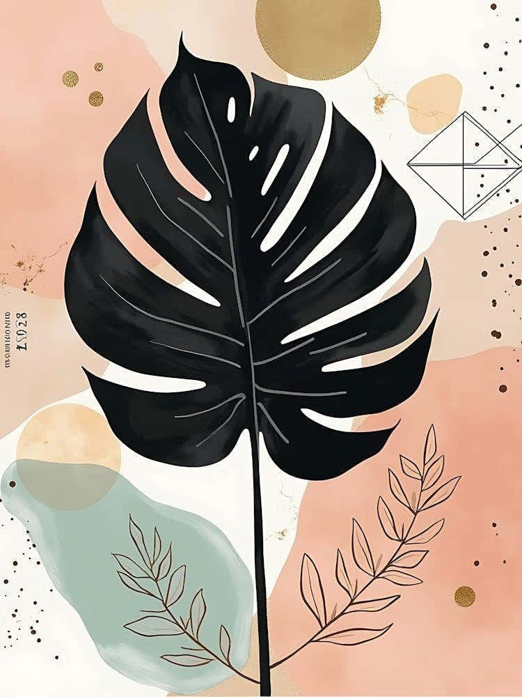 Textured Botanical Layers in Soft Sand Tones