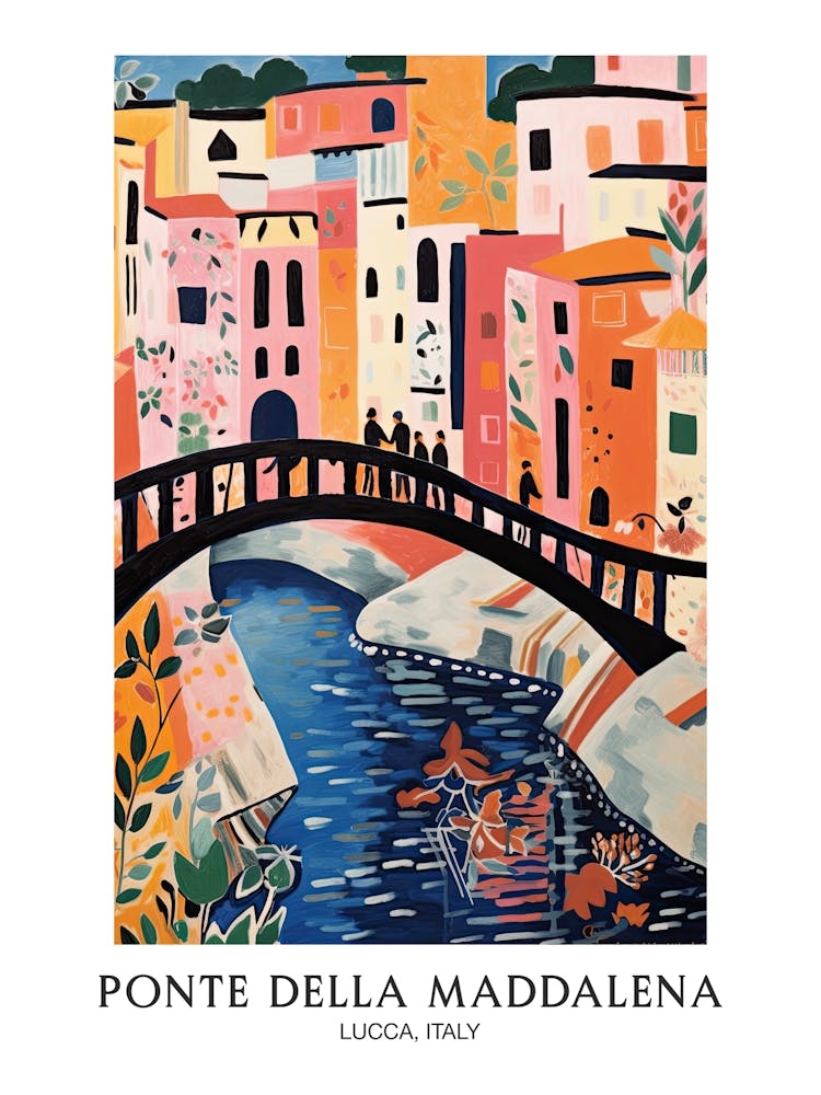 Ponte Della Maddalena, Lucca, Italy Colourful 2