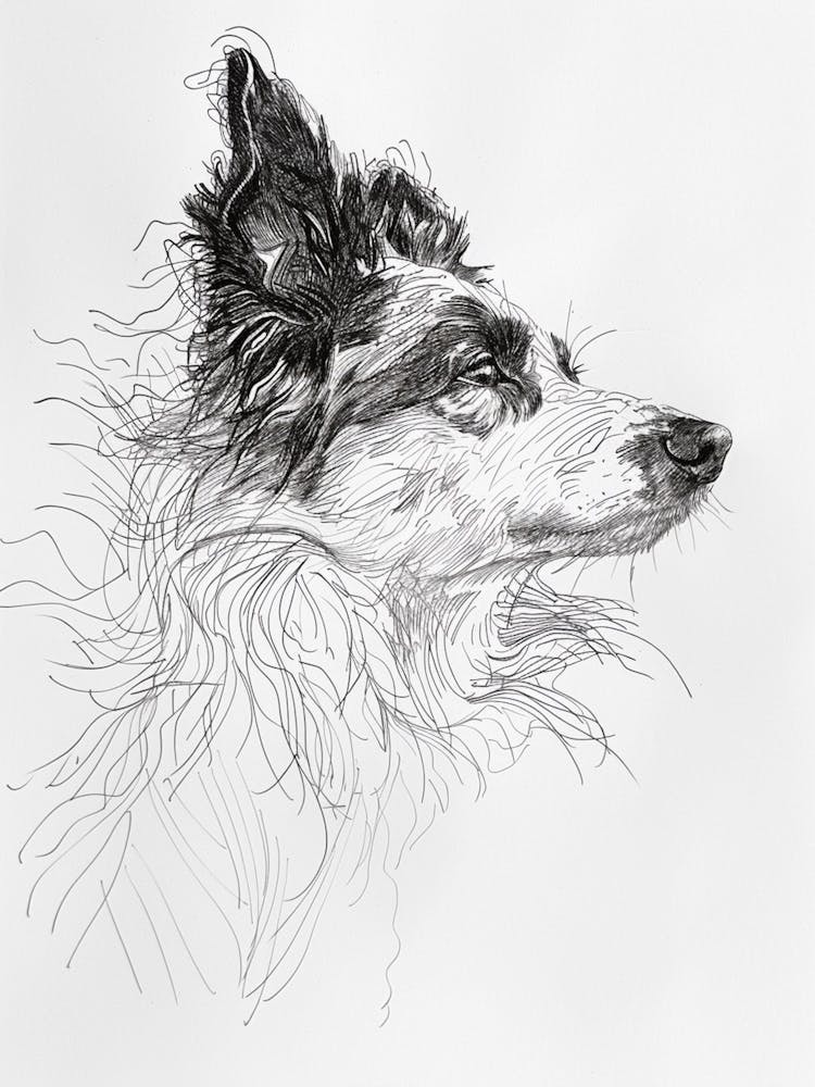Icelandic Sheepdog Line Art 2