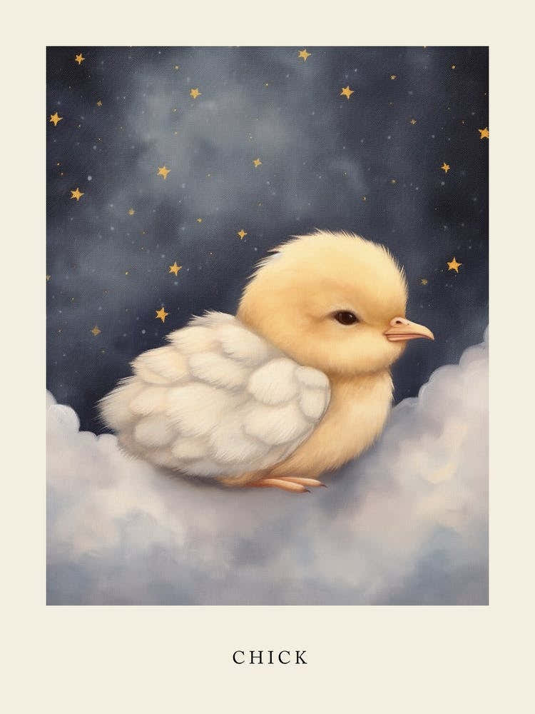 Sleeping Baby Chick 2 Nursery Poster