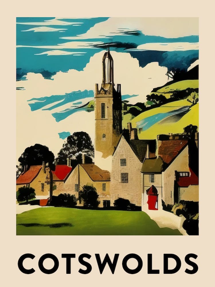Cotswolds 2 Vintage Travel Poster