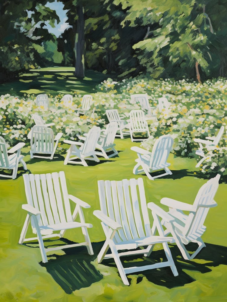 White Lawn Chairs - expressionism
