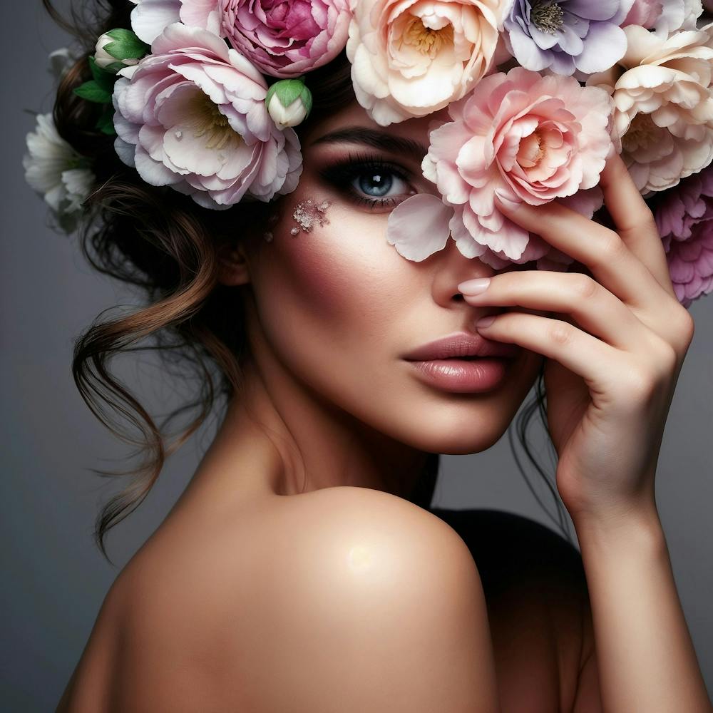 Beautiful Woman With Flowers In Her Hair 1
