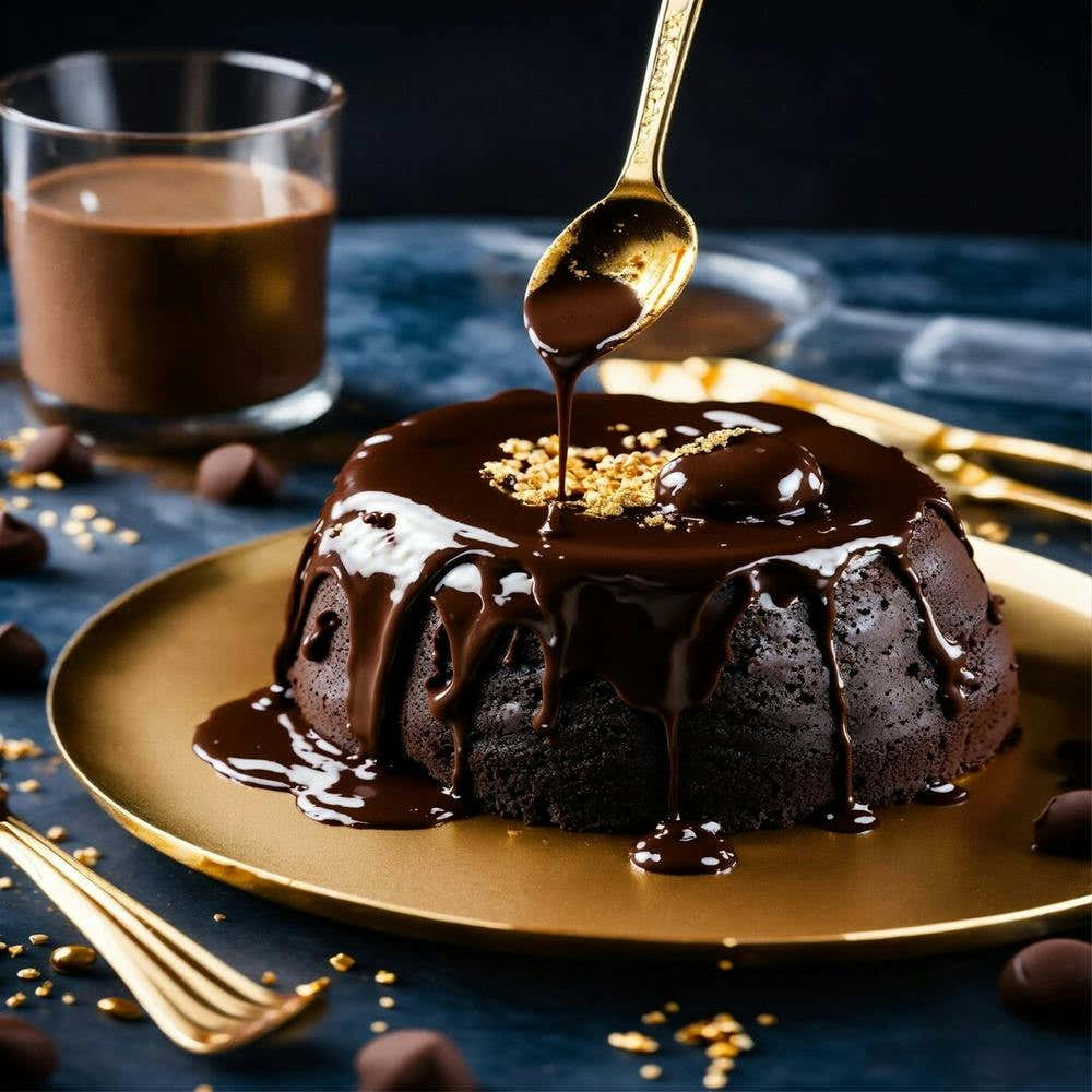 Chocolate Cake With Chocolate Sauce