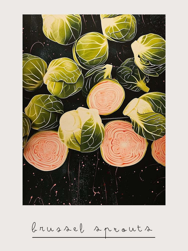 Art Deco Brussel Sprouts Still Life 1 Poster