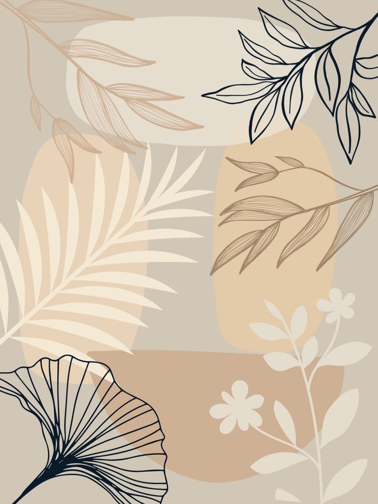 Abstract Leaves And Flowers