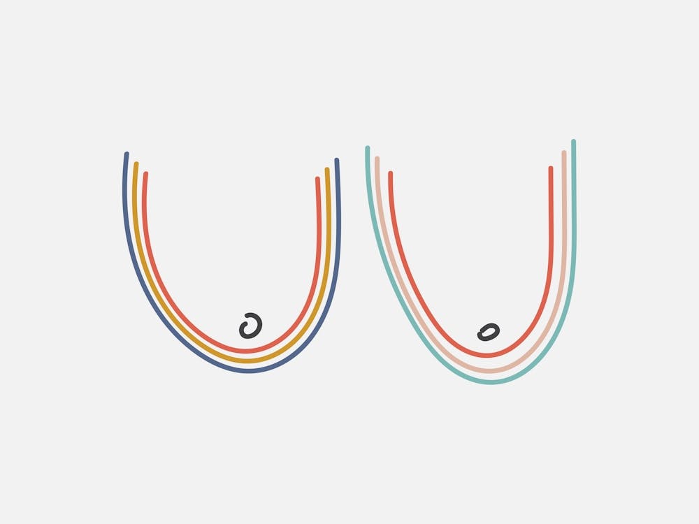 Rainbow Boobs Landscape Line