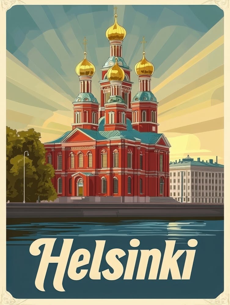 Aihrgdesign A Retro Travel Poster For Helsinki 2