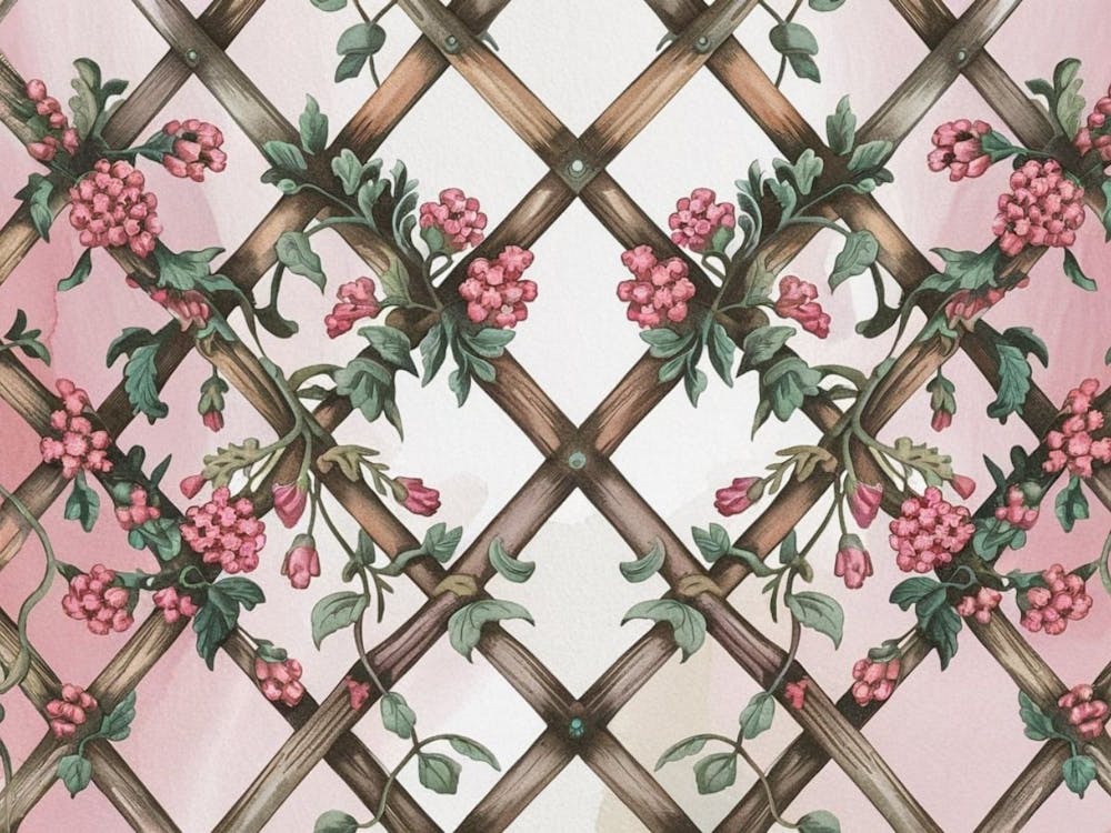 Elegant Floral Trellis - Botanical