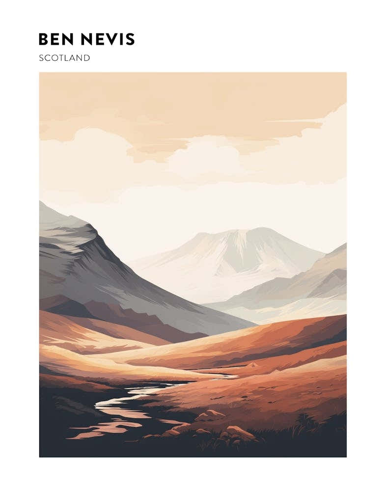 Ben Nevis Scotland 1 Hiking Trail Landscape Poster