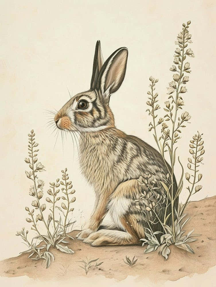Tan Rabbit Drawing 1