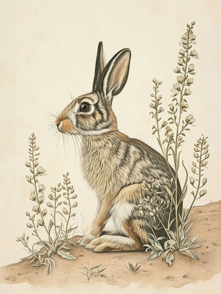 Tan Rabbit Drawing 1