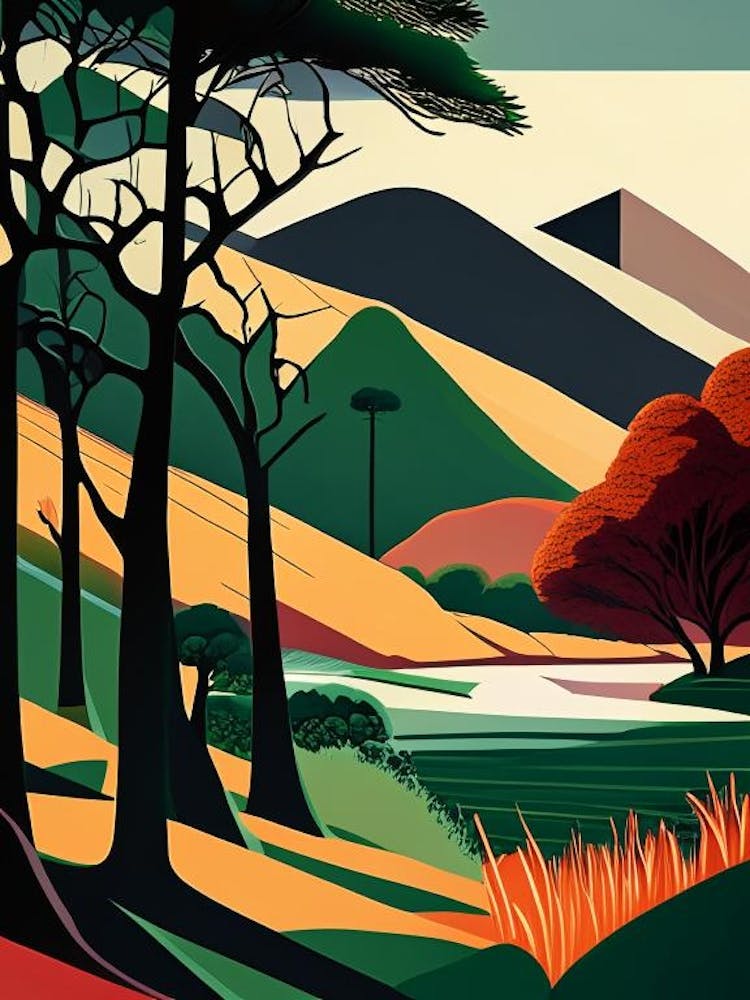 Lake District National Park United Kingdom Retro