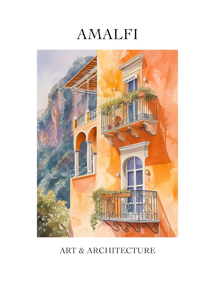 Amalfi Travel And Architecture Poster 1
