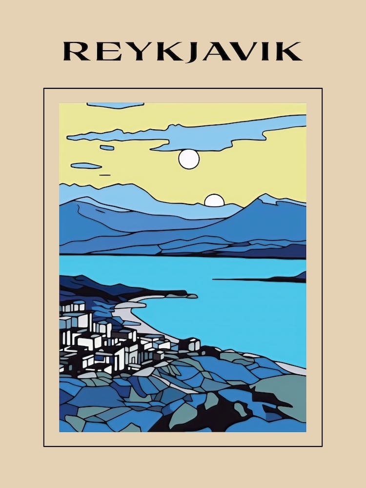 Minimal Design Style Of Reykjavik, Iceland 0 Poster