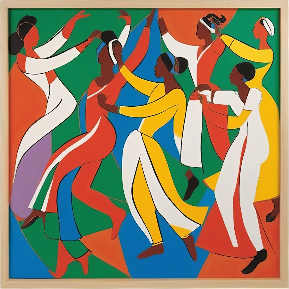 Colorful Modern Dance in Style of Matisse