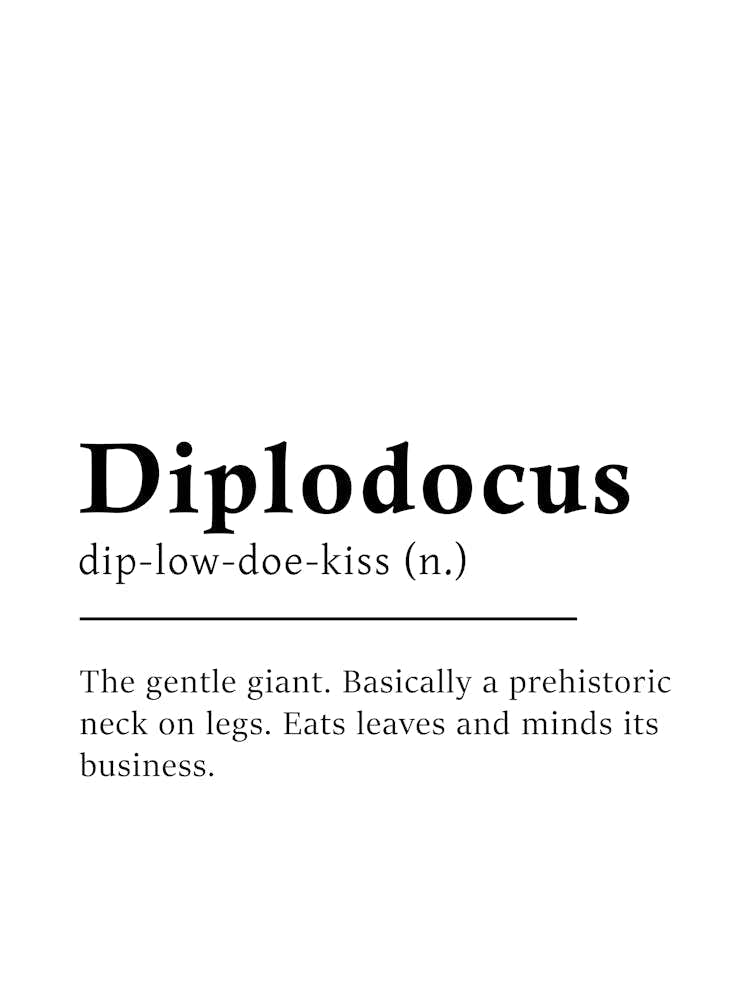 Diplodocus Definition Poster - Dictionary