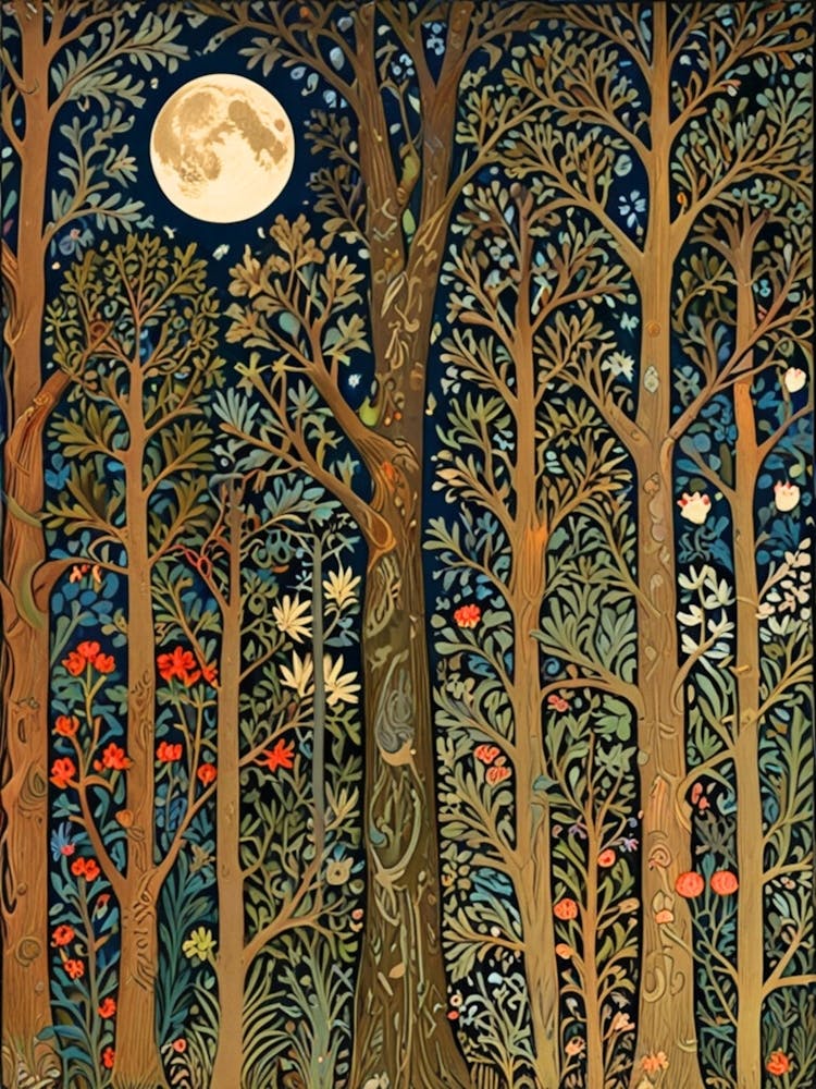 William Morris Moonlight In The Forest 220