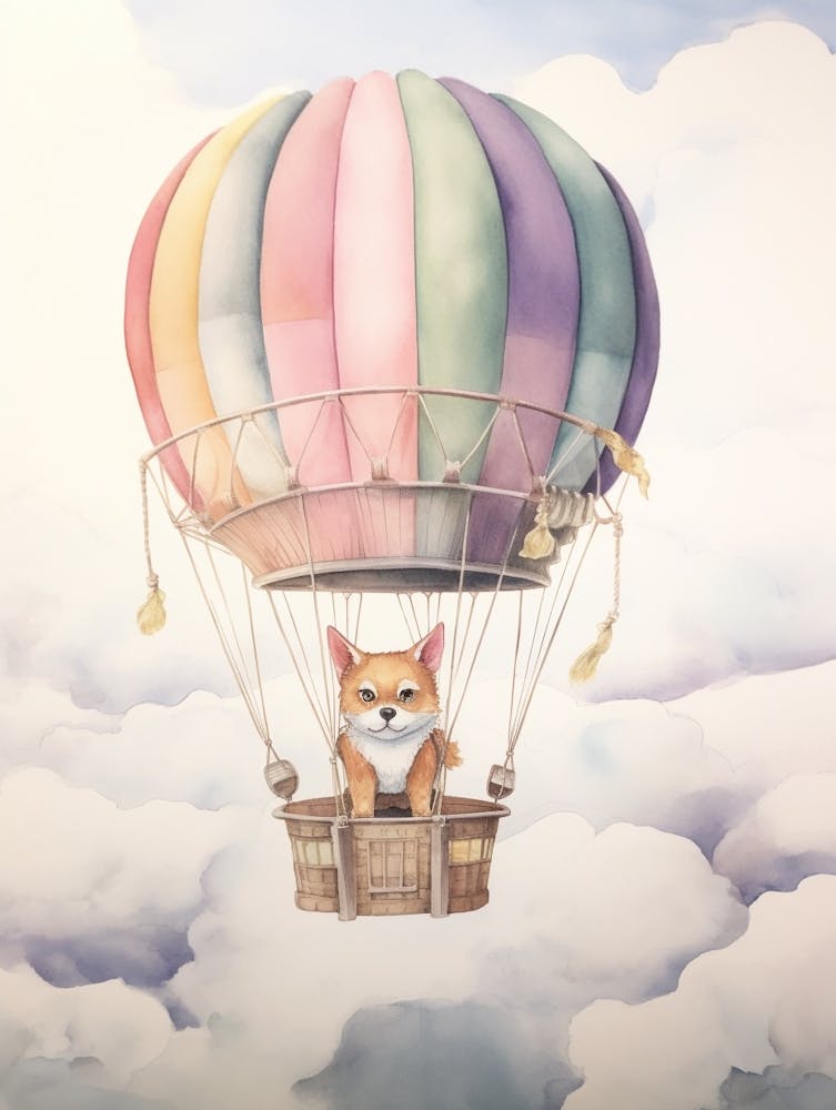 Baby Coyote In A Hot Air Balloon