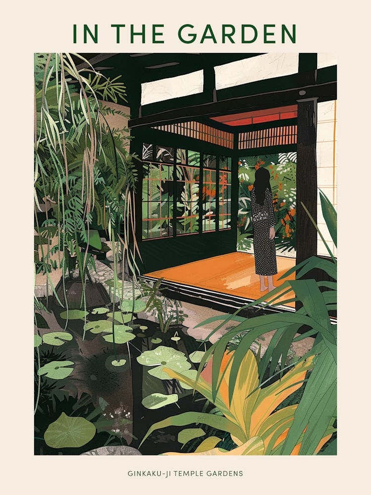 In The Garden Poster Ginkaku Ji Temple Gardens Japan 1