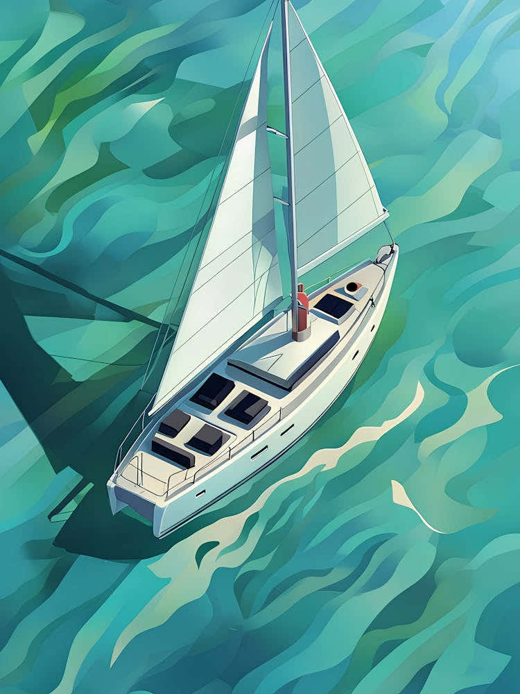 Luxury Yacht - Coastal Wall Art Photography - Nautical Ocean Boat Poster - Sailing Decor for Beach House or Modern Interior