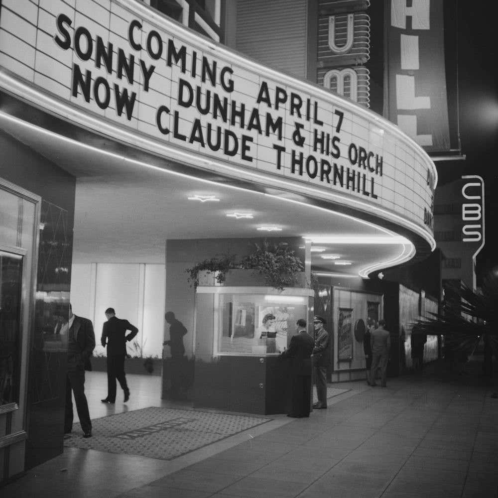 Hollywood, California, Sign And Ticket Window Of A Large Dance Palace By Russell Lee