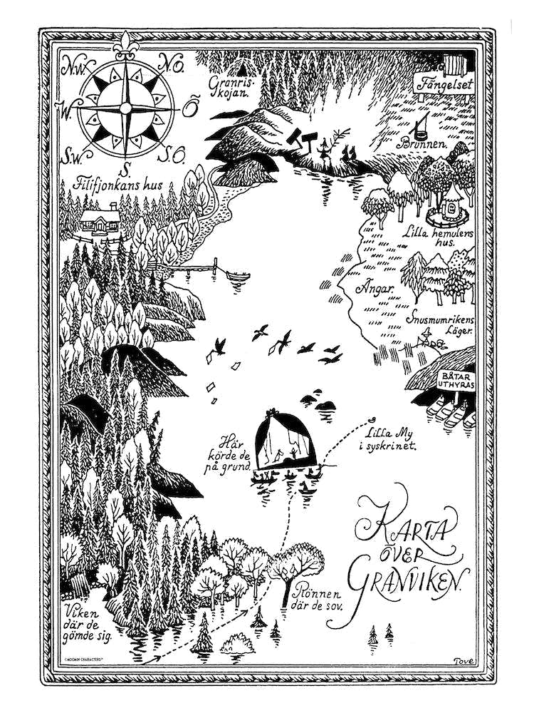 The Moomin Drawings Collection Moomin Valley Map 2