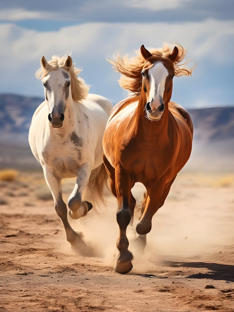 Horses Running Through Dessert
