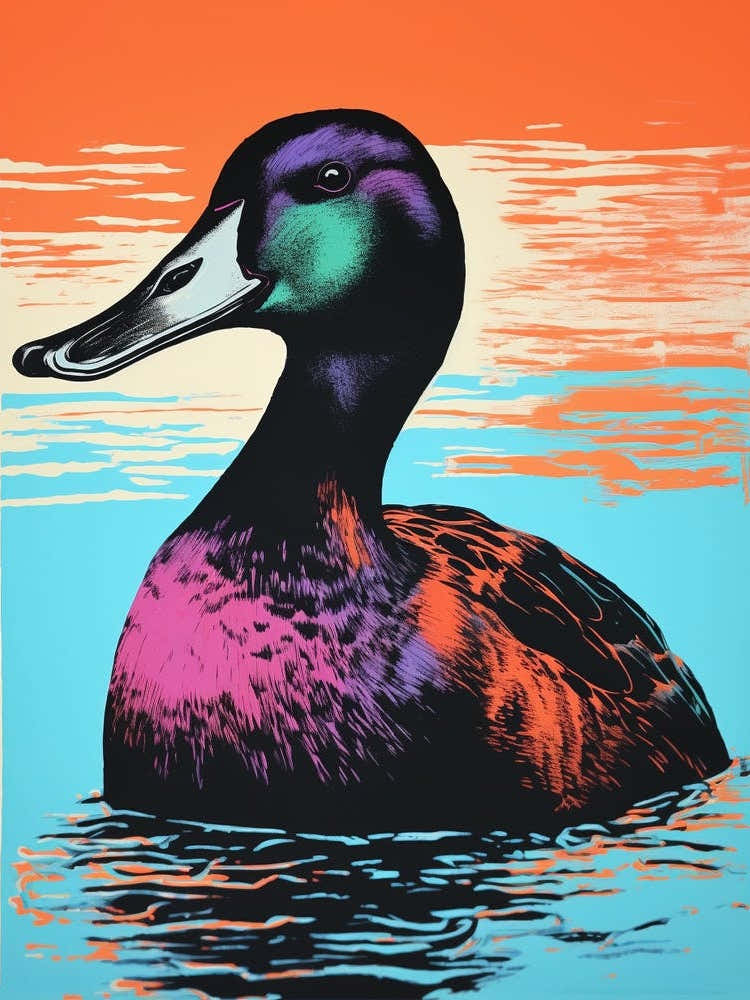 Andy Warhol Style Bird Canvasback 1