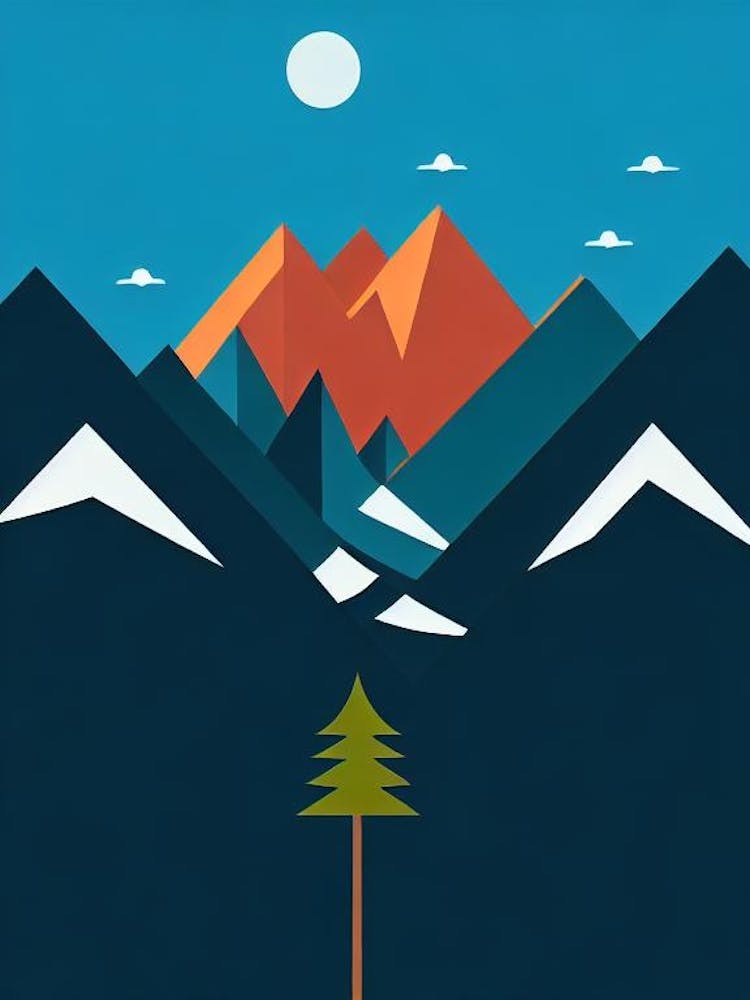 Châtel, France Modern Illustration Skiing Poster