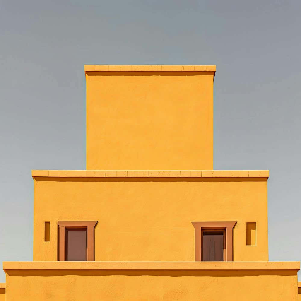 Top Of A Yellow House In Spain Summer Photography