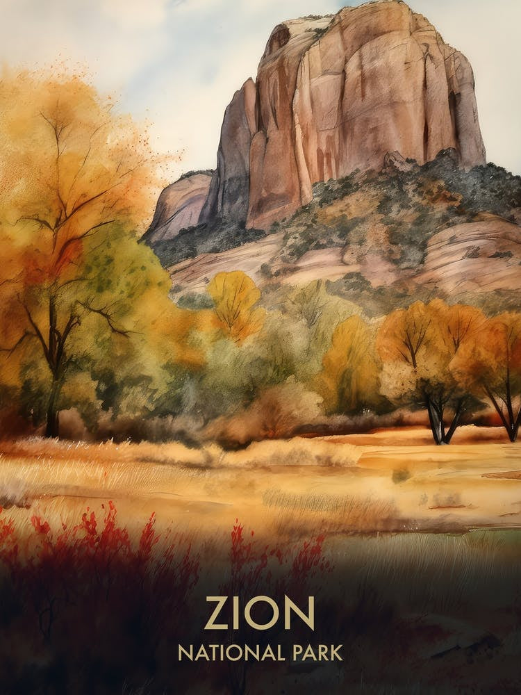 Zion National Park Vintage Travel Poster 4