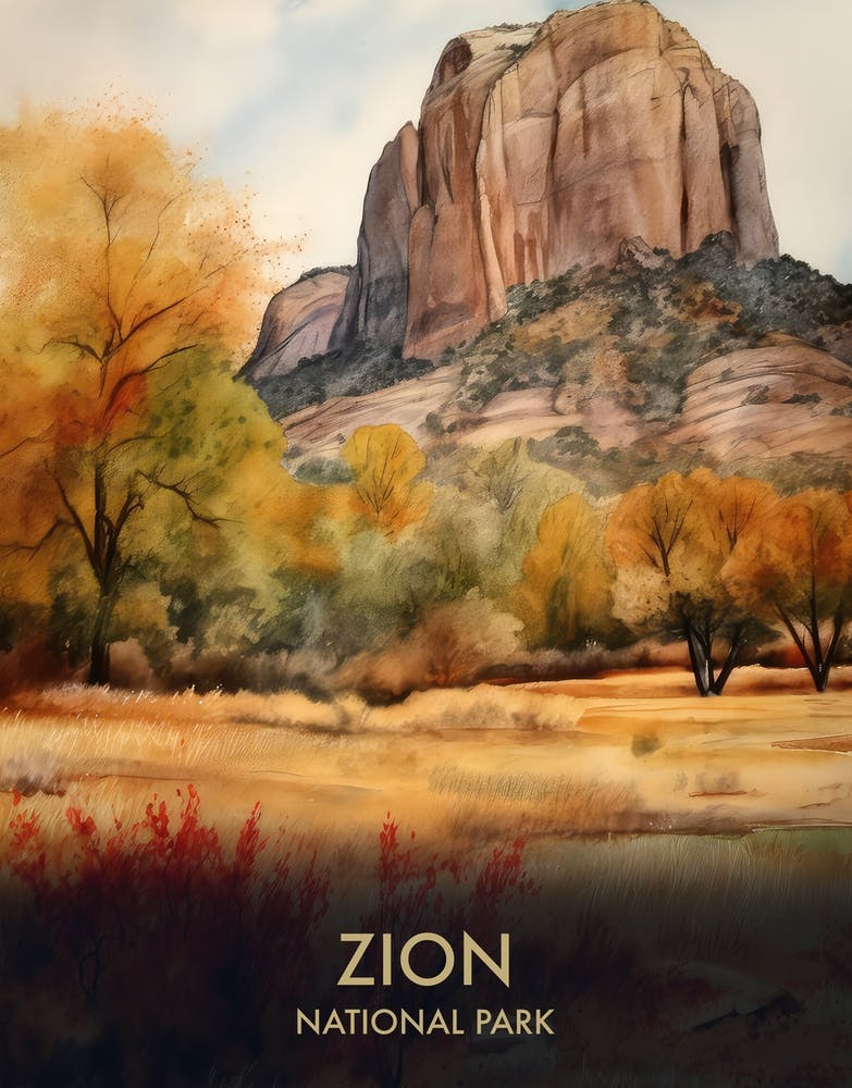 Zion National Park Vintage Travel Poster 4