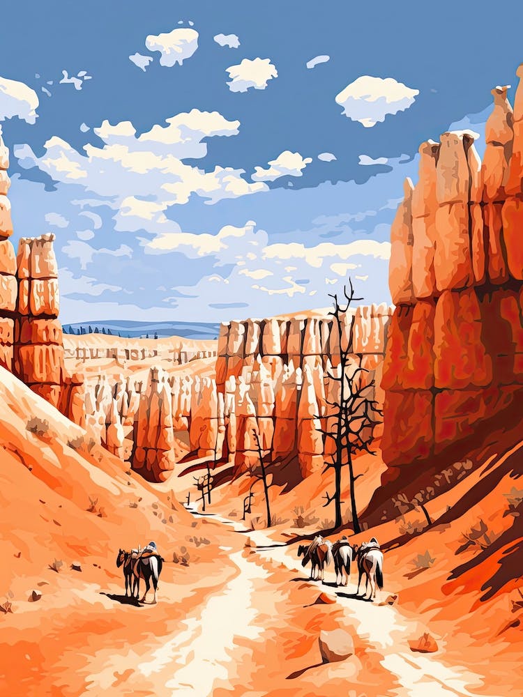 Horses Painting In Bryce Canyon Utah, Usa 1