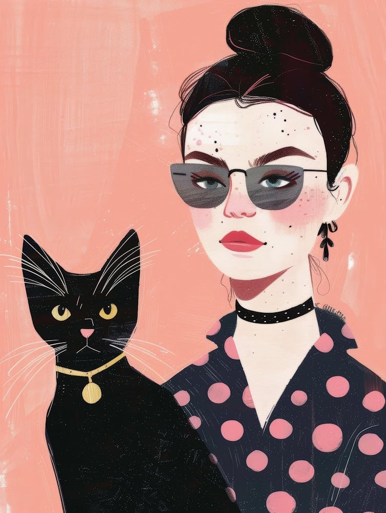 Black Cat And Girl
