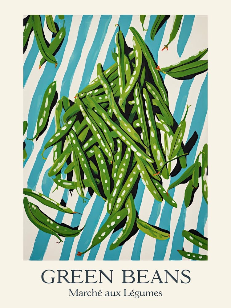 Marche Aux Legumes Green Beans Summer Illustration 4