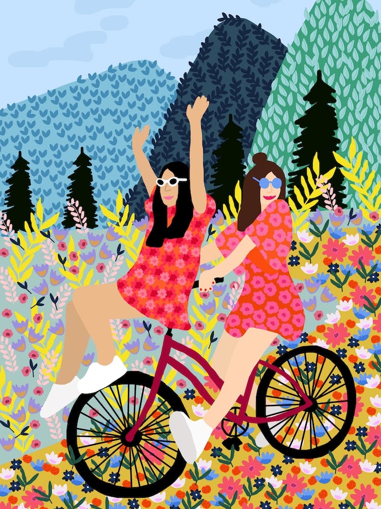 Best Friends In A Bike