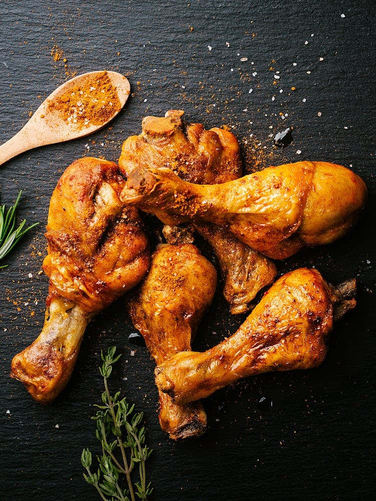 Chicken preparing raw BBQ barbeque — Food kitchen poster/blackboard, photo art