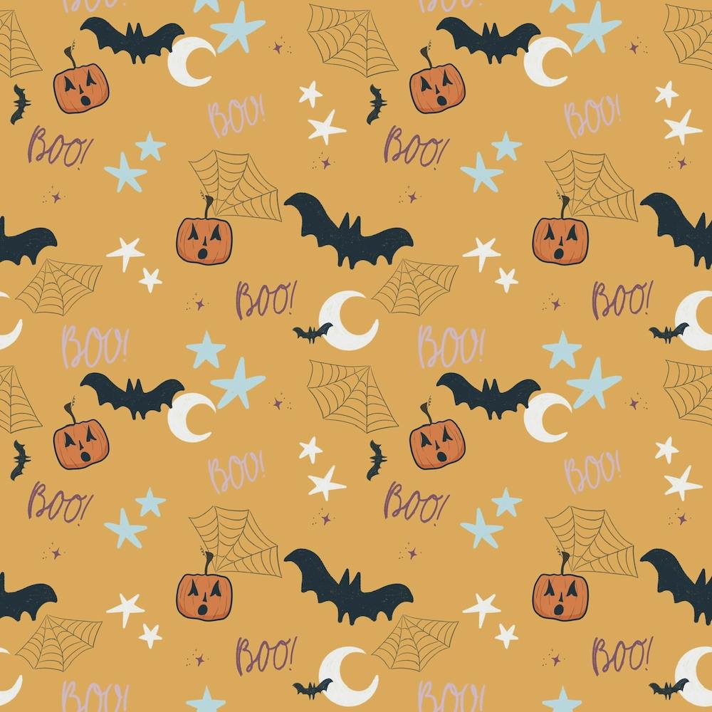 Halloween Pattern Light Yellow