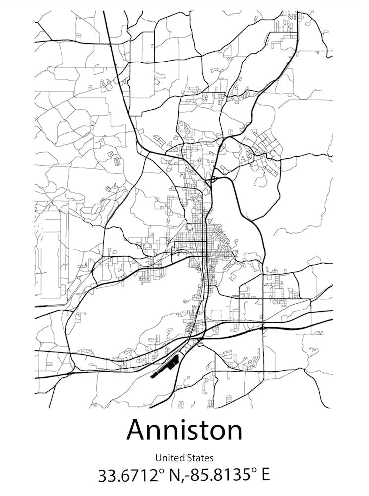Anniston,United States Minimalist Map