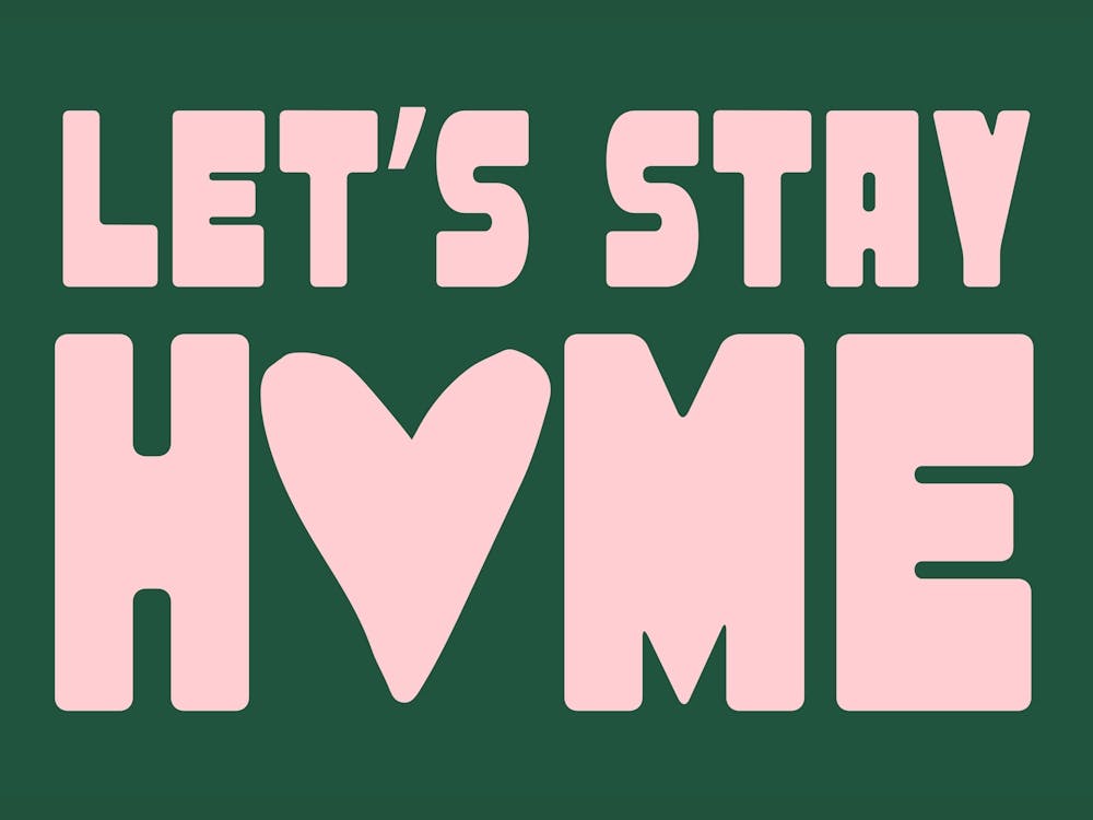 Let'S Stay Home Green Print