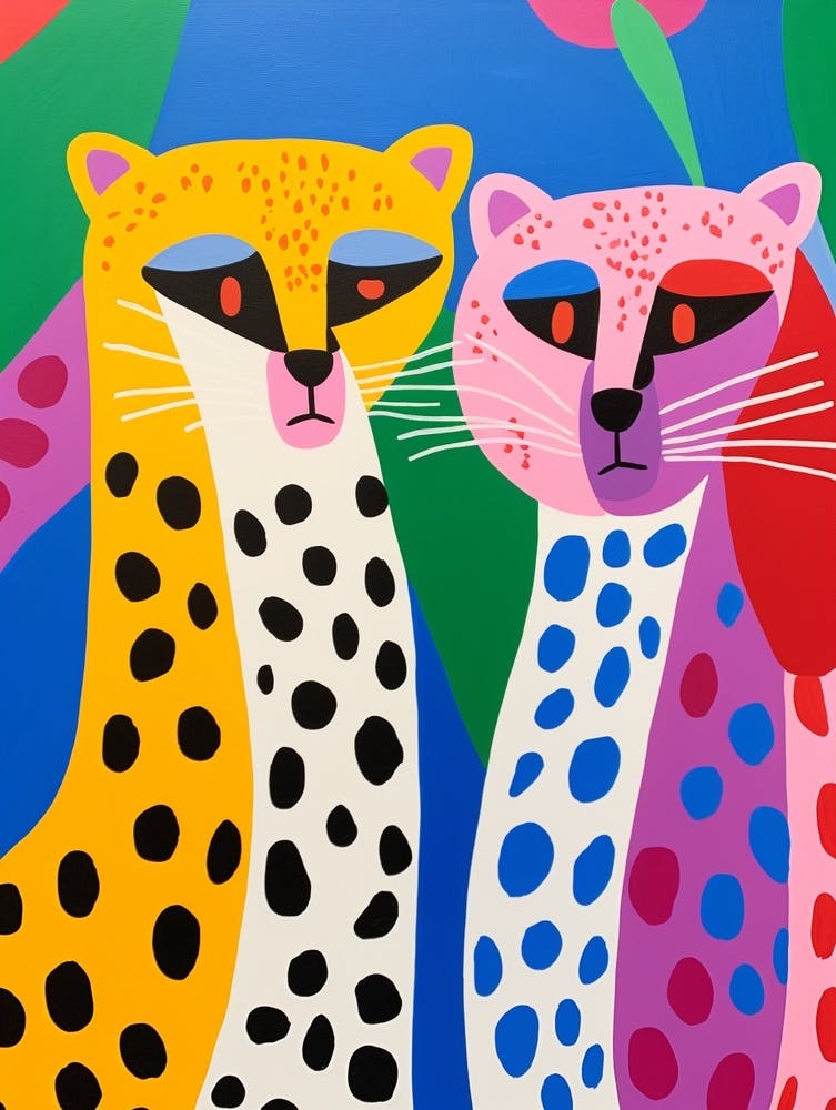 Colourful Kids Animal Art Jaguar 1